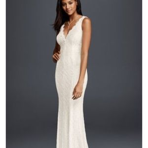 DB All over Lace V-neck dress Bridal Wedding